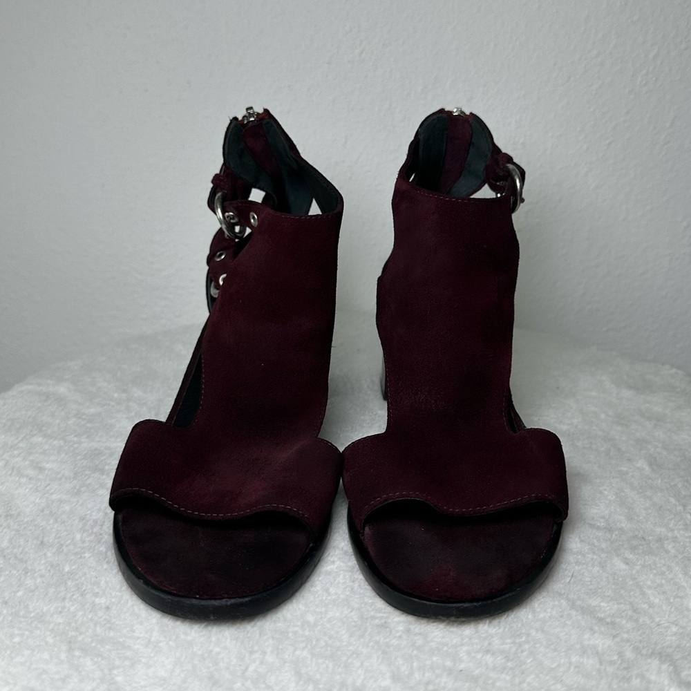 Rag & Bone Burgundy Made in Italy Suede Sandals in Size 7.5 or 8 - Picture 3 of 12